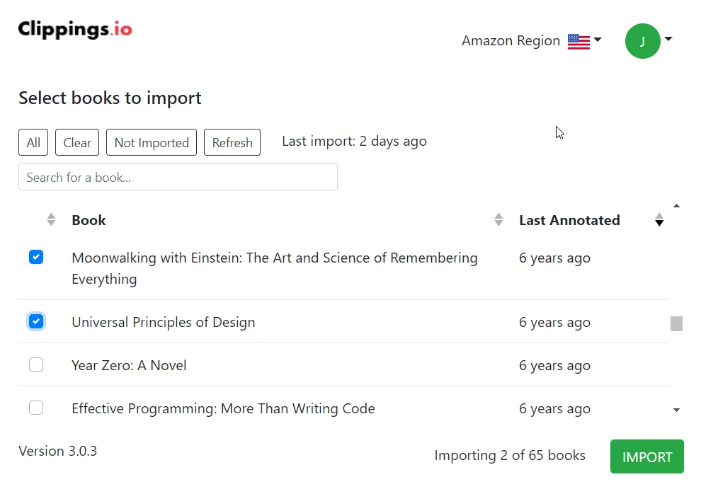 Kindle-Highlights-Chrome-Import