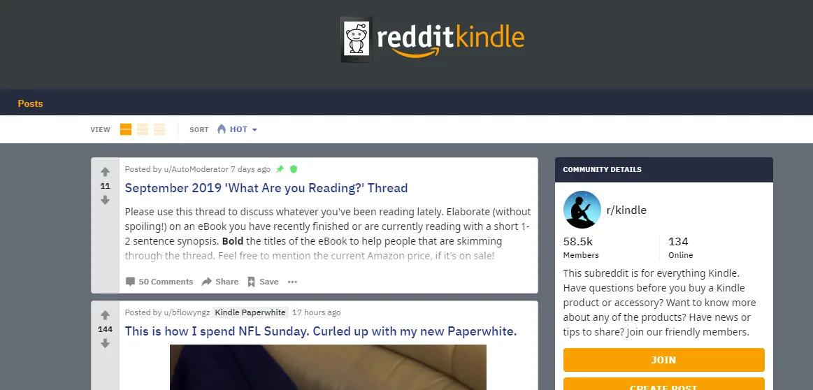 The r/kindle subreddit on Reddit
