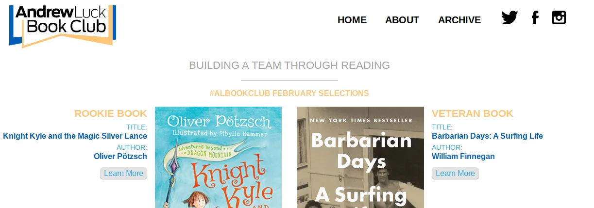 The Andrew Luck Book Club site