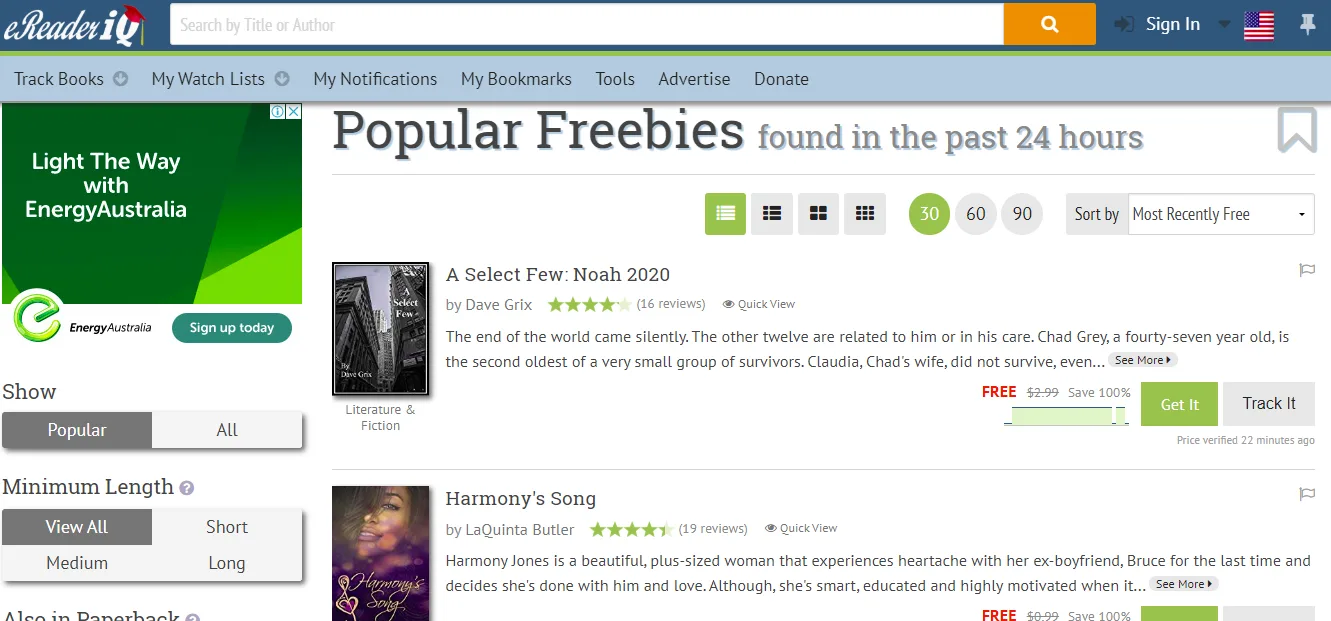 The eReaderIQ home page