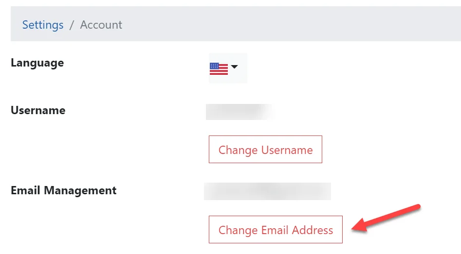 Change email button