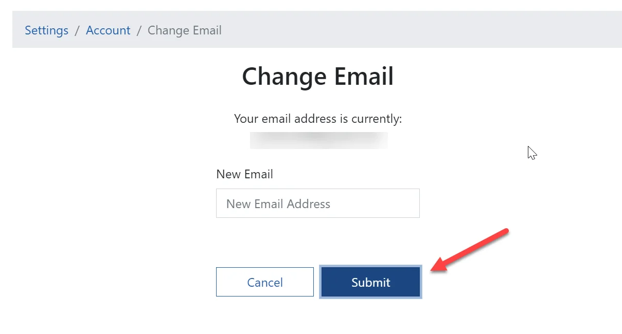 Change email submit