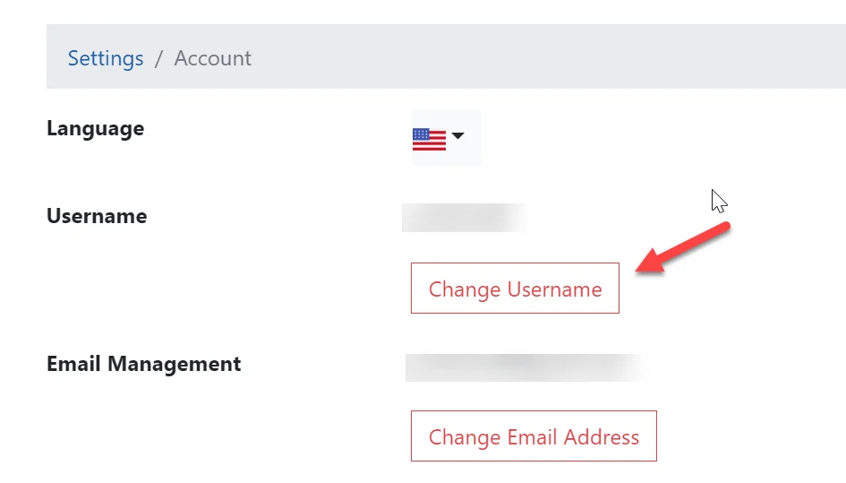 Change username button