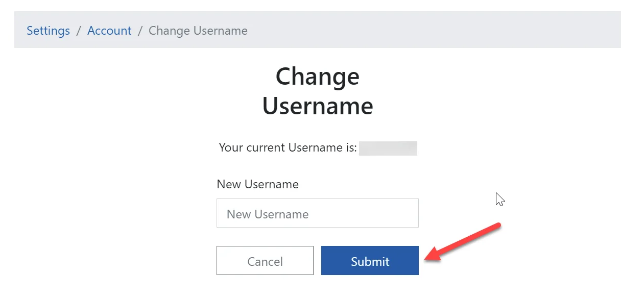 Change username submit