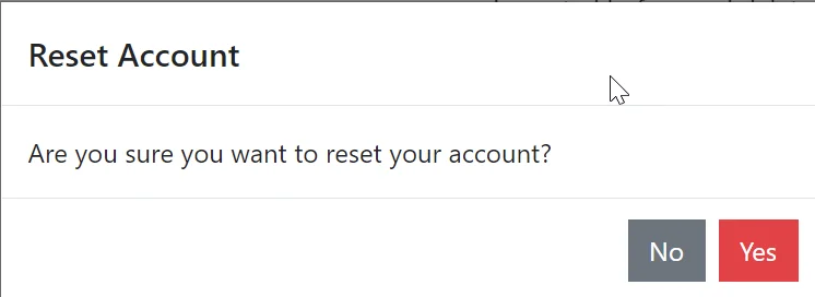 Reset account submit