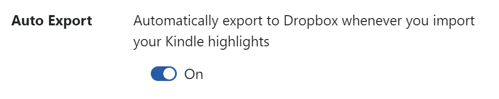 Export options auto export