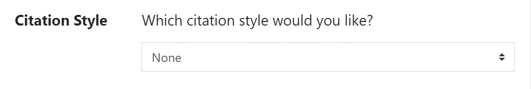 Export options citation style
