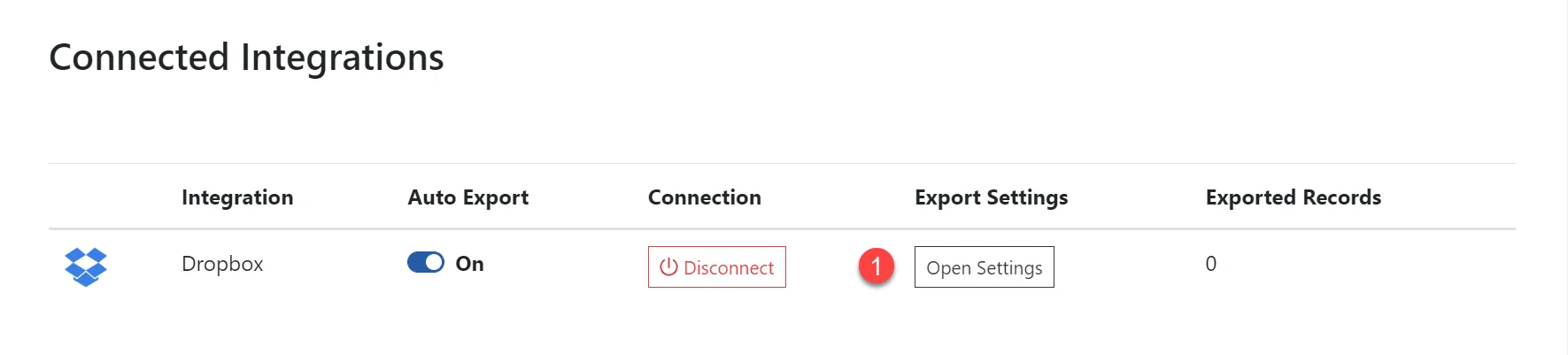 Export options from settings