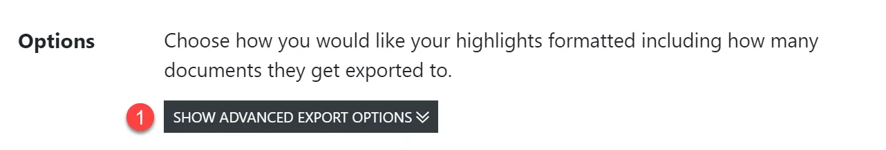 Export options from wizard
