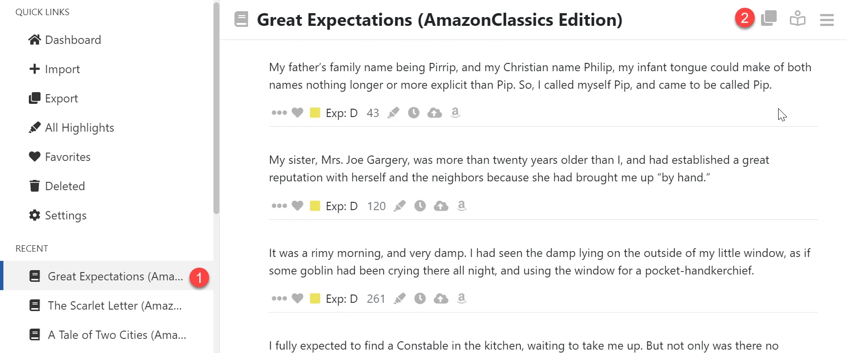 Exporting the active selection