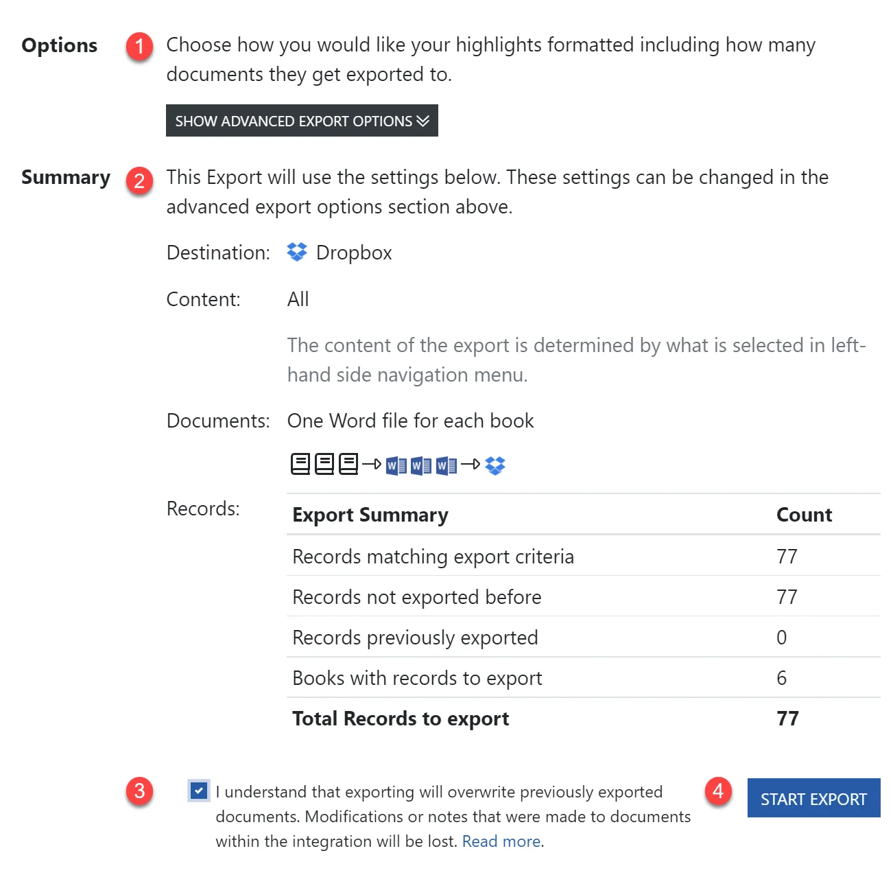 Exporting your kindle highlights summary