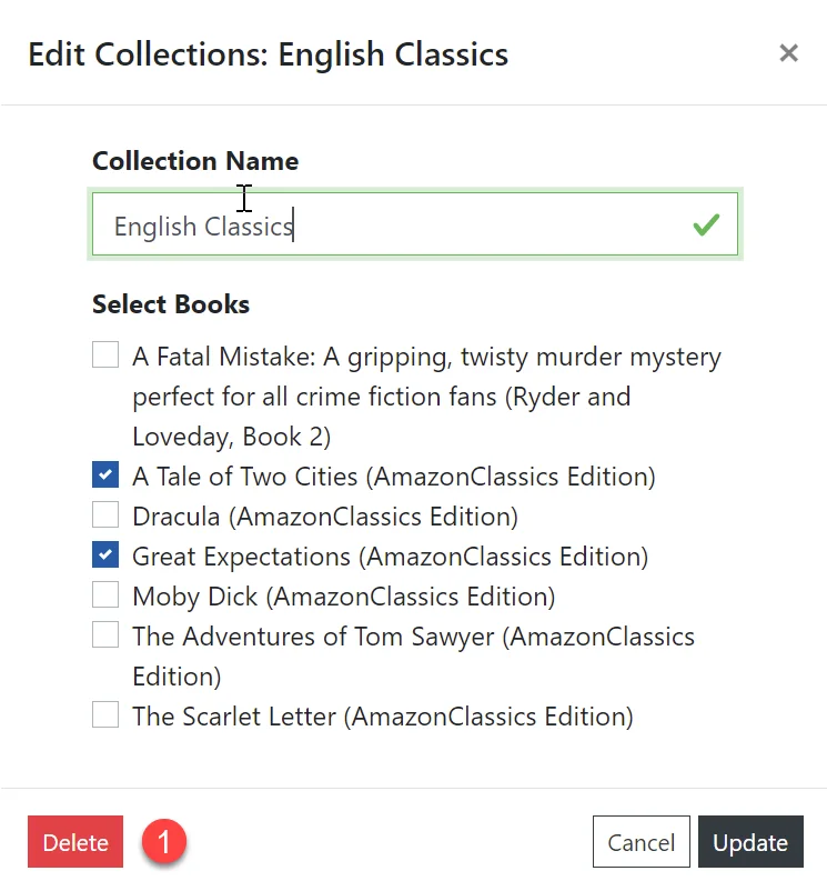 Delete book collection
