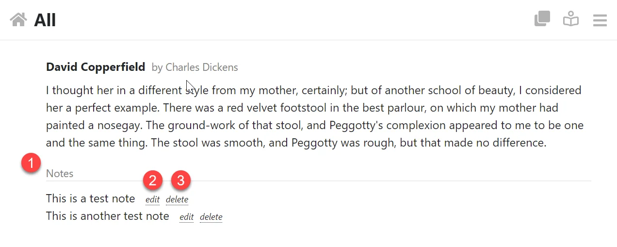 Edit and delete notes