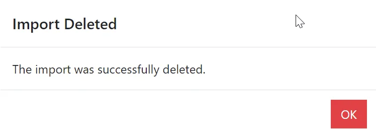 Import deleted