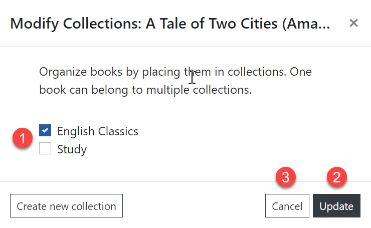 Modify book collections
