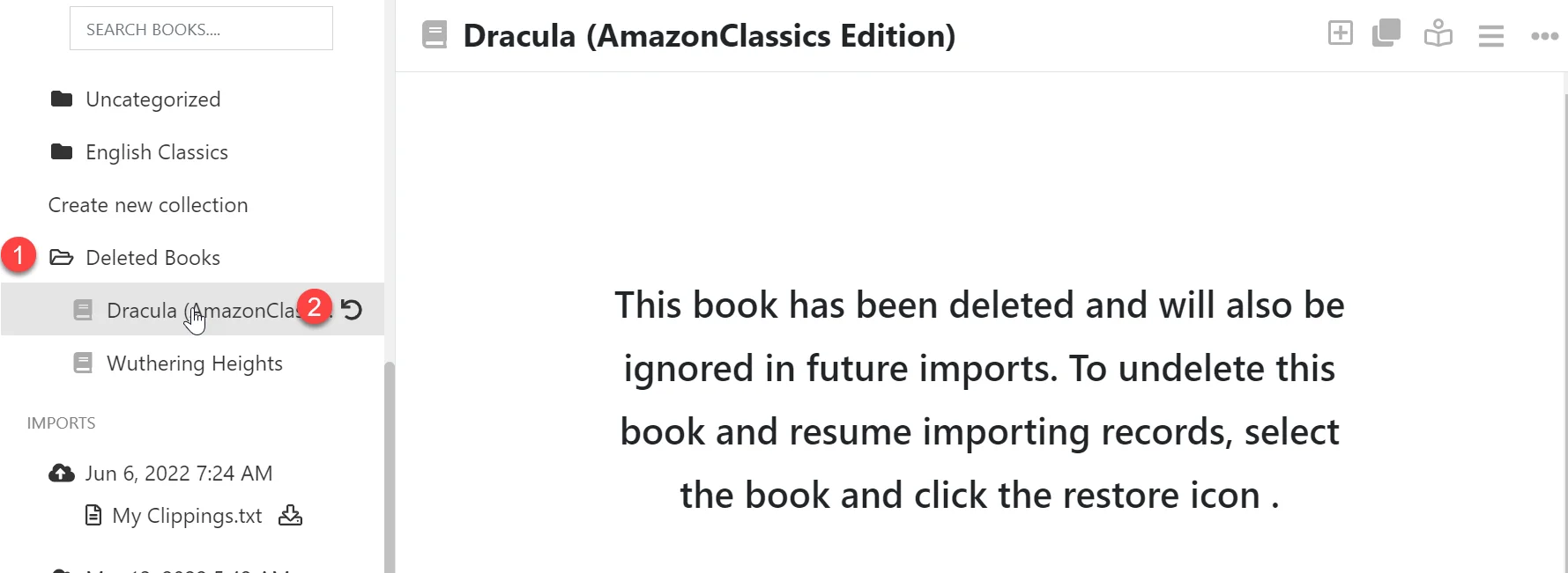 Restore book