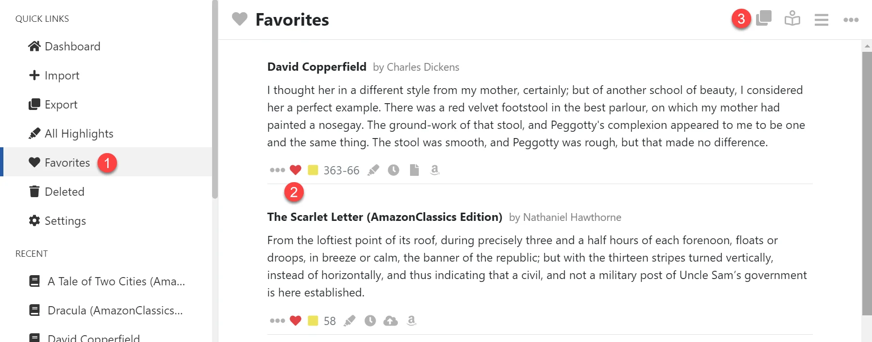 View your favorite kindle highlights